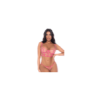 Ensemble 2 pièces résille brodée rose 